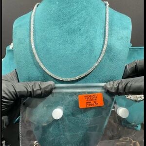 Brand New 925 Sterling Silver Moissanite Tennis Necklace